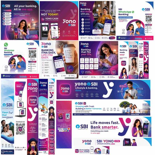 thumbnail SBI ATM Branding PSD Templates Bundle – YONO Banking, Loan & Financial Advertising Designs